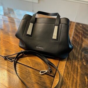Steve Madden faux leather Black Satchel with crossbody strap